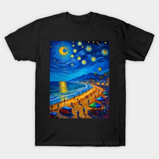 Santa Monica at starry night T-Shirt